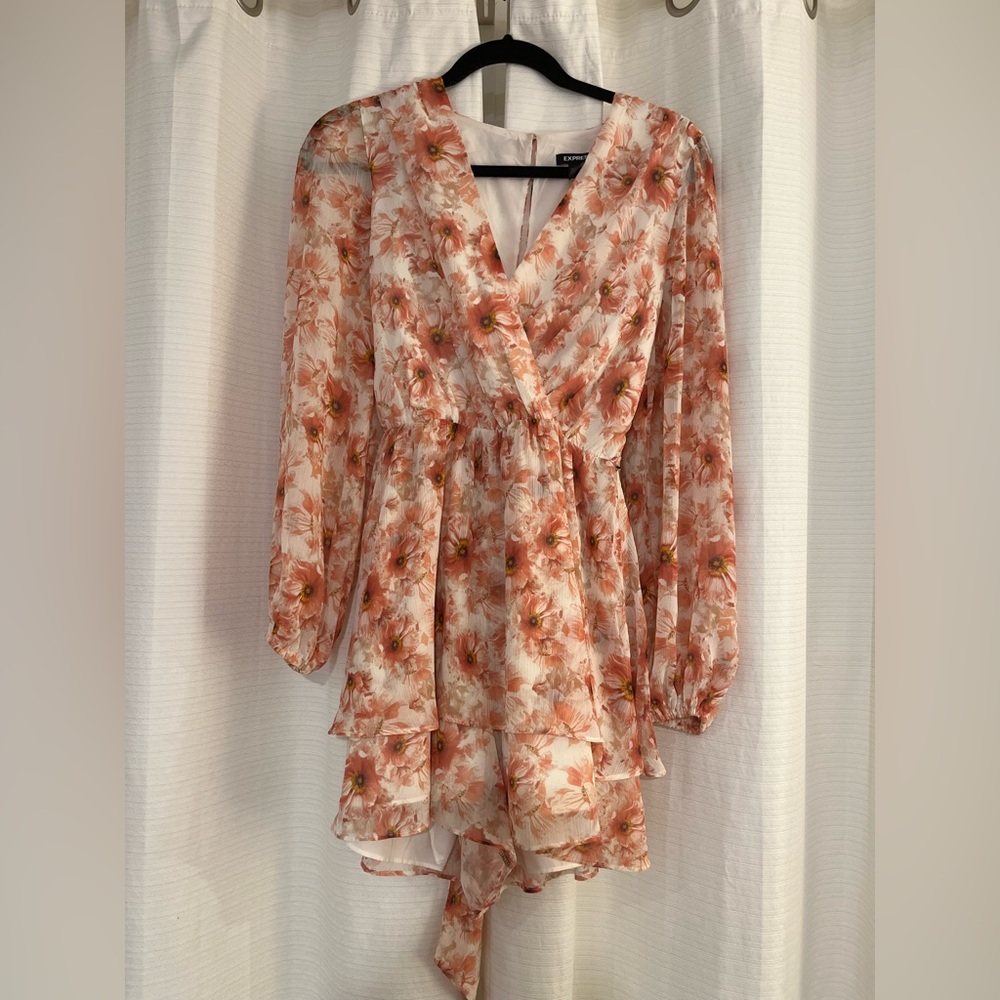 Floral Tie Waist Ruffle Romper